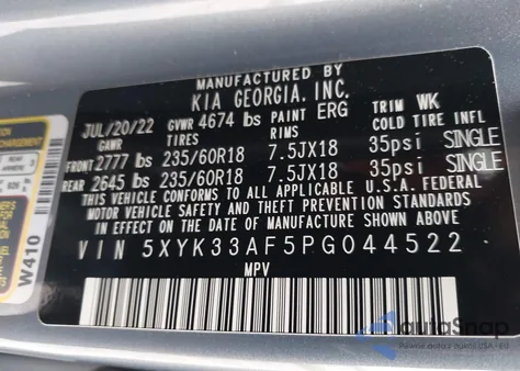 2023 Kia Sportage Ex из США, поврежденный, VIN 5XYK33AF5PG044522